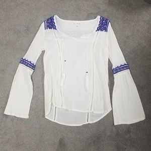 Long Sleeve Embroidered Beach Shirt